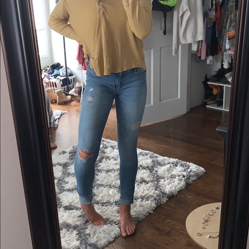 light washed ripped jeans